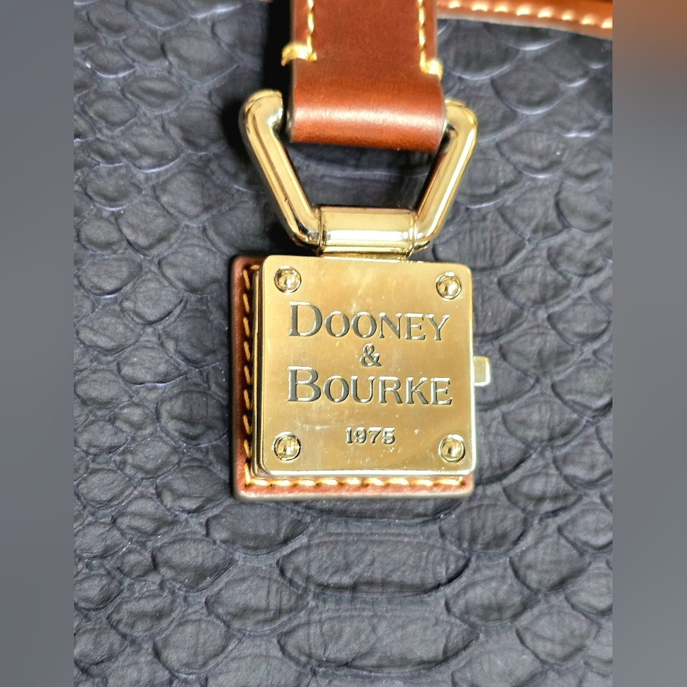 Dooney And Bourke Navy Blue Python Embossed Clare… - image 2